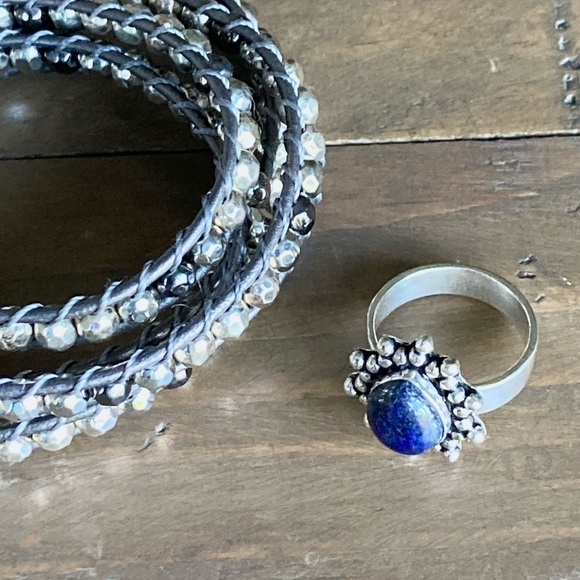 Lapis Lazuli Size 6.5 Handmade Silver Ring NEW Navy Blue Gemstone - Picture 10 of 13